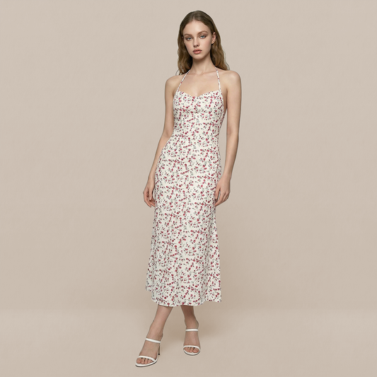 Date Night Midi Slip Dress Chiffon Feminine Dress - MYTHSIS