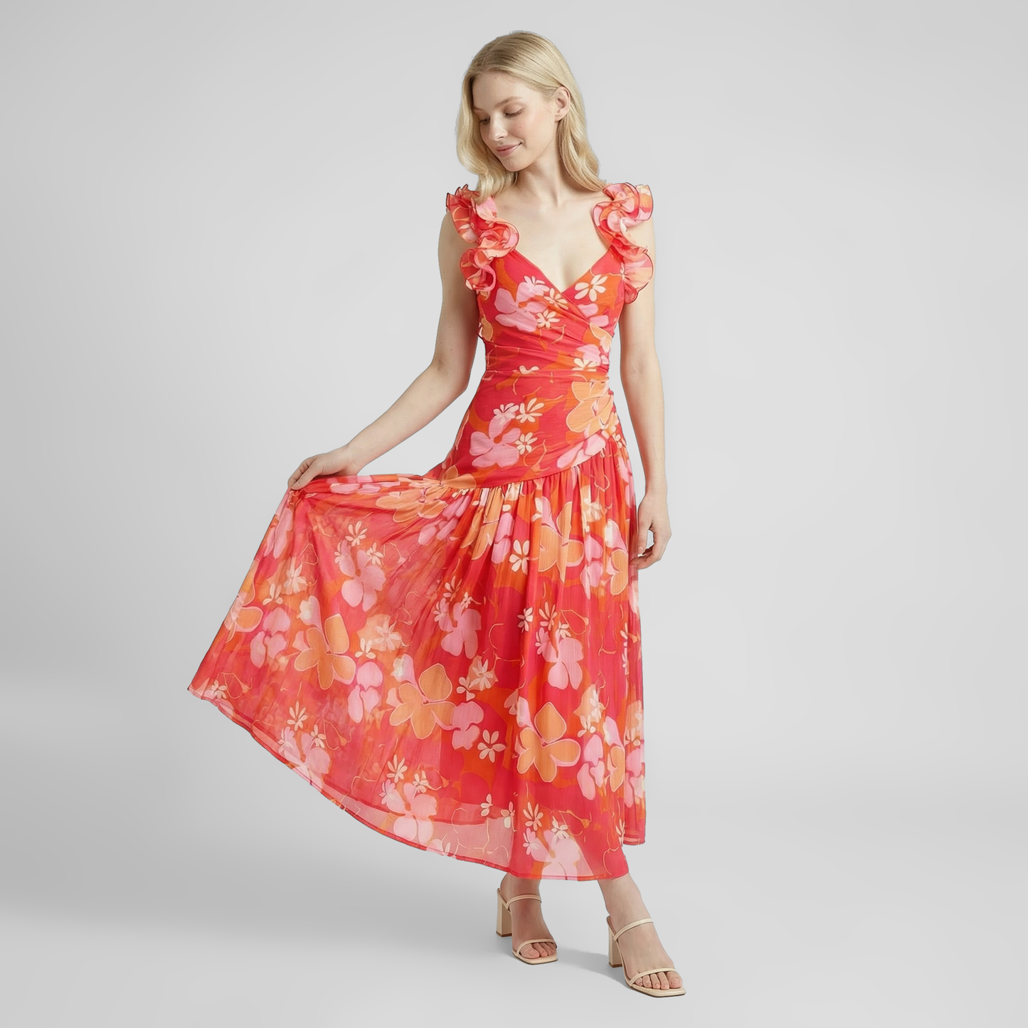 Vacation Maxi A-Line Chiffon Elegant Sleeveless Dress - MYTHSIS