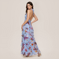 Vacation Maxi A-Line Satin Ruffle HalterFlowy Dress - MYTHSIS