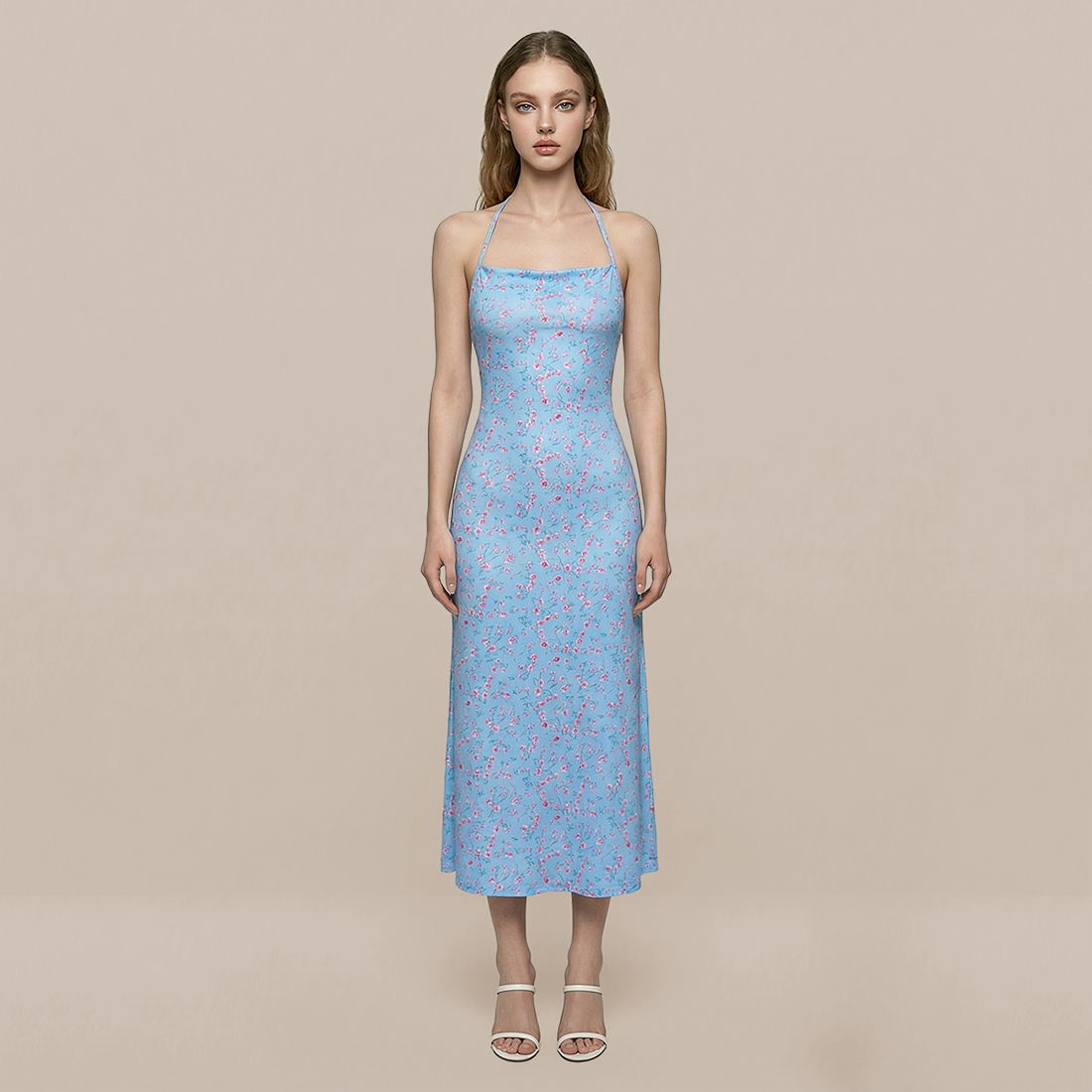 Date Night Midi Slip Dress Chiffon Feminine Dress - MYTHSIS