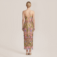 【Vacation】 Maxi Sheath Polyester Glam Straight Neck 3D Flower Dress - MYTHSIS