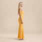 Vacation Maxi Mermaid Polyester Boho Straight Neck Tie-Up Backless Dress - MYTHSIS