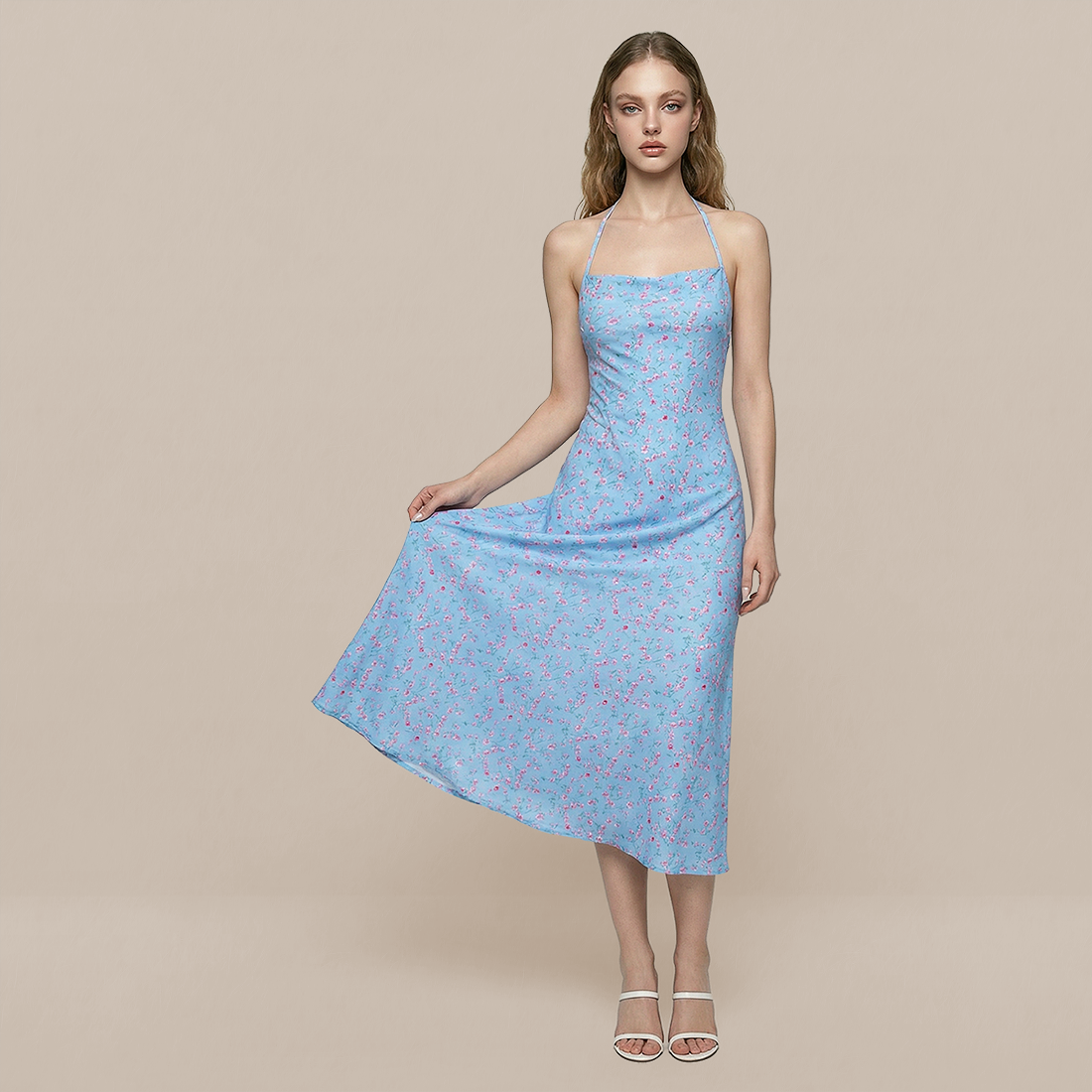 Date Night Midi Slip Dress Chiffon Feminine Dress - MYTHSIS