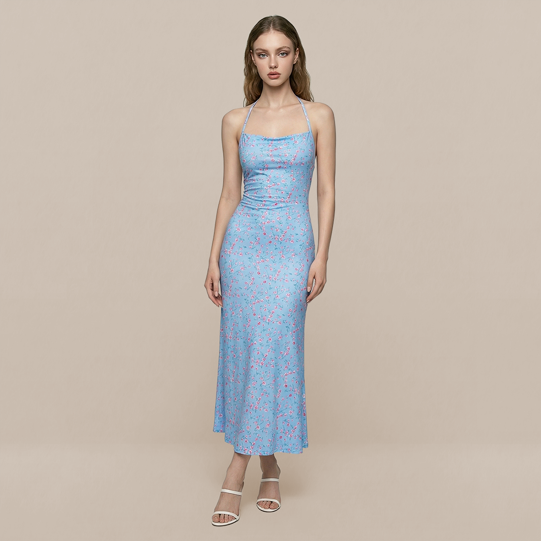 Date Night Midi Slip Dress Chiffon Feminine Dress - MYTHSIS