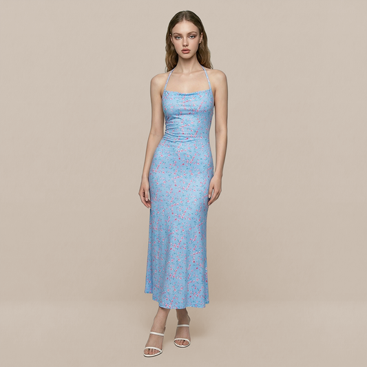 Date Night Midi Slip Dress Chiffon Feminine Dress - MYTHSIS