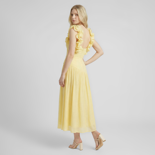 Elegant V-Neck Backless Slit Maxi Dress