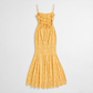 Vacation Maxi Mermaid Polyester Boho Straight Neck Tie-Up Backless Dress - MYTHSIS