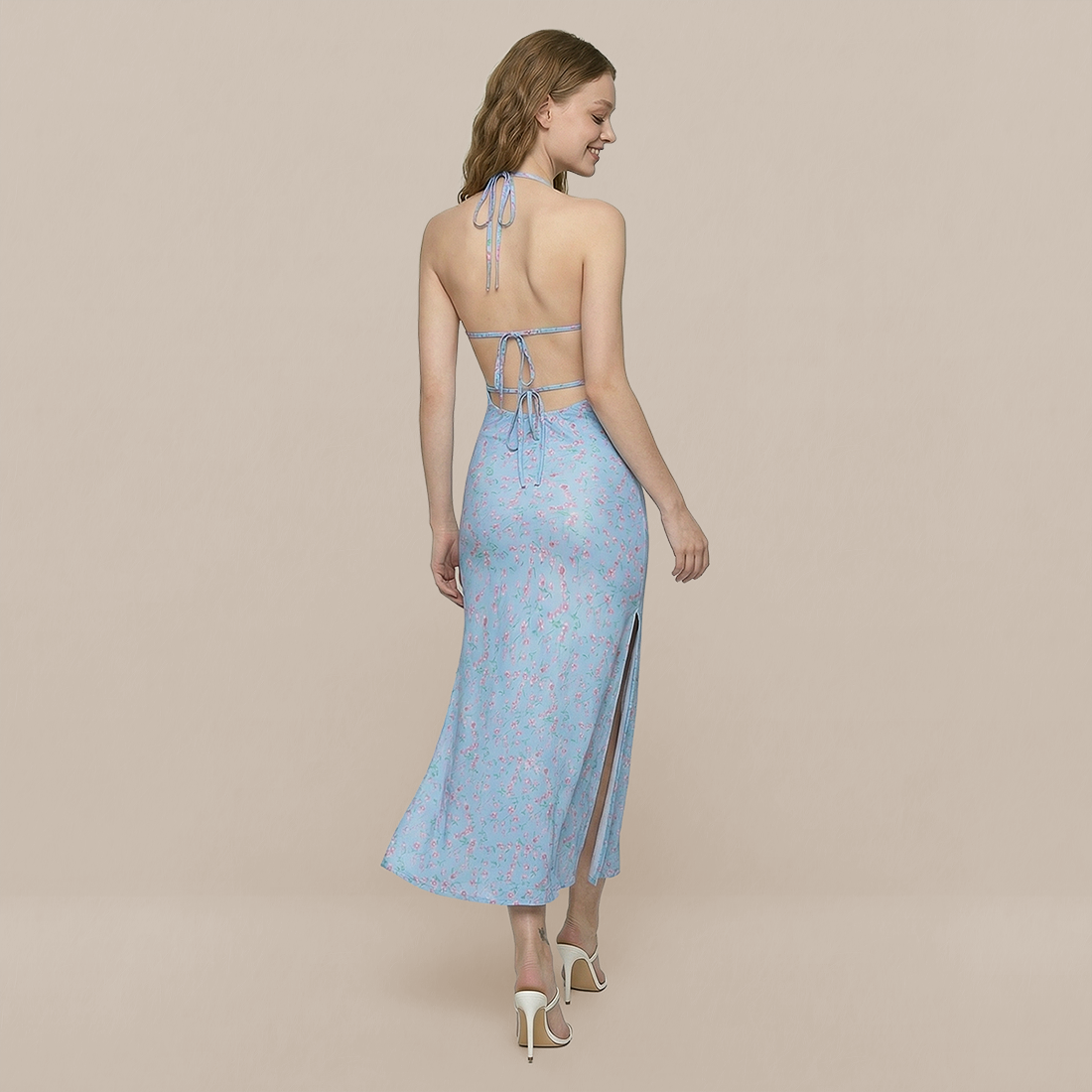Date Night Midi Slip Dress Chiffon Feminine Dress - MYTHSIS