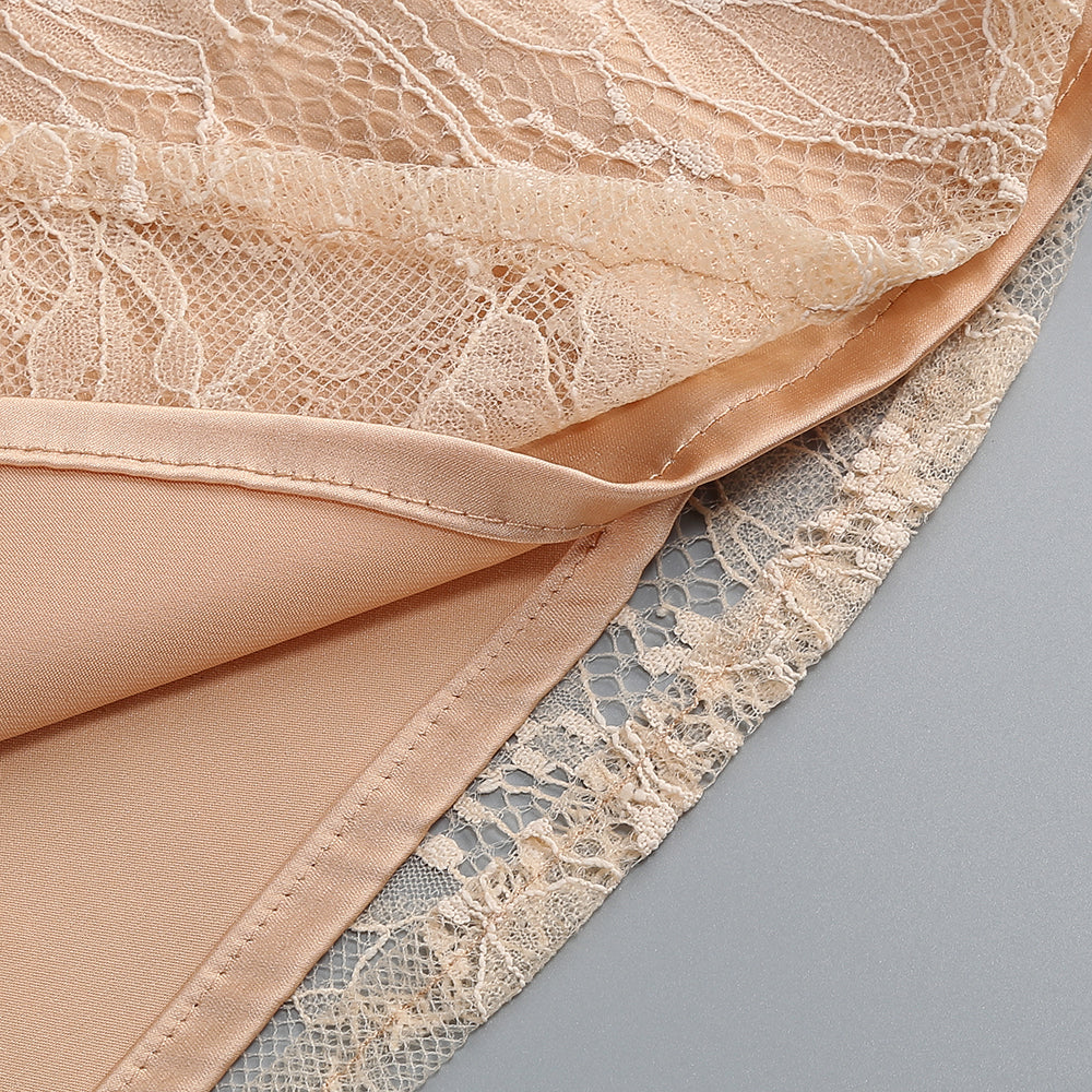 【Party & Event】 Maxi Slim Fit Polyester Sexy Square Neck Ruffle Spliced Two-Piece Skirt Set - MYTHSIS