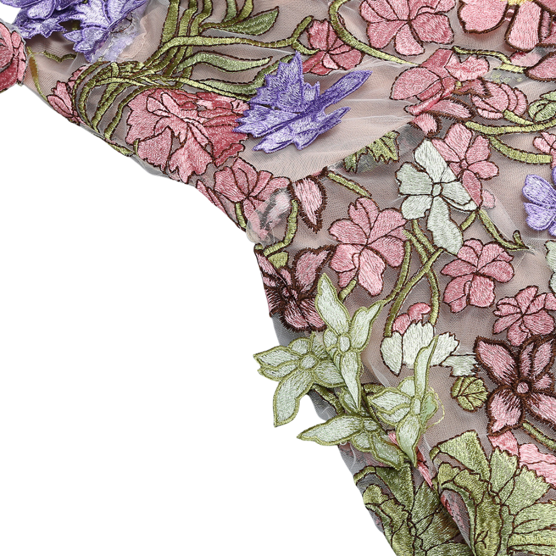Vacation & Resort Satin Floral Print 3D Flower Maxi Bodycon Dress - MYTHSIS