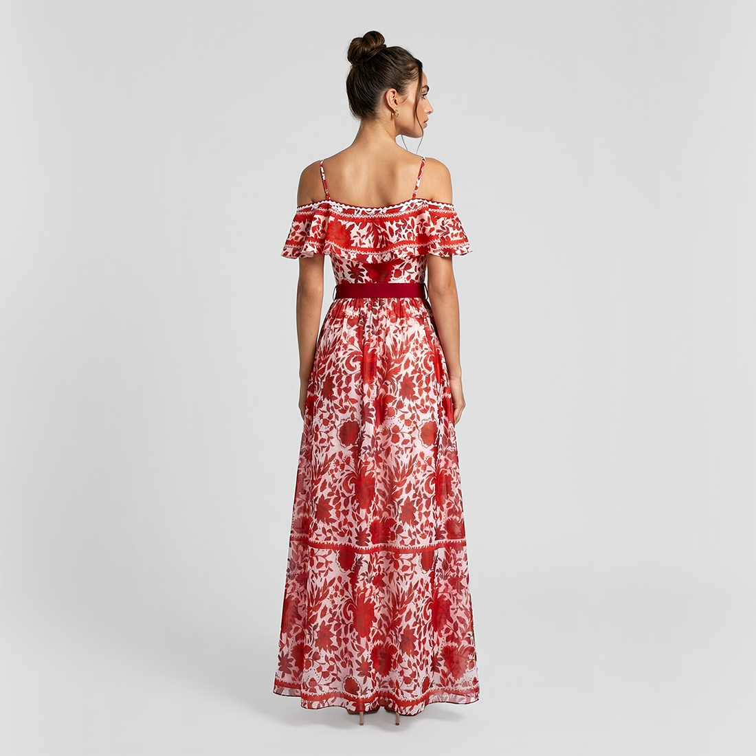 Vacation Maxi A-Line Chiffon Boho Flounce sleeve&nbsp Dress - MYTHSIS