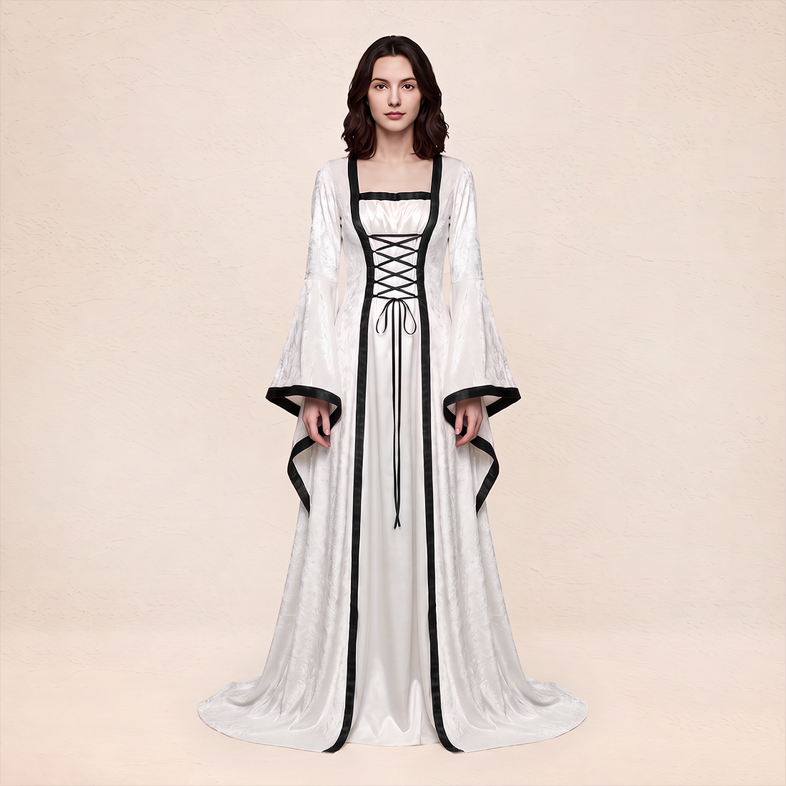 Wholesale Women's Medieval Hooded Velvet Long Costume Dress