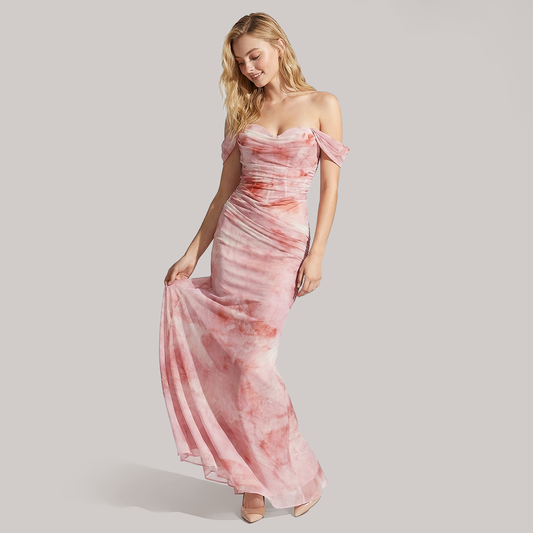 One shoulder slim fit hip hugging maxi dress