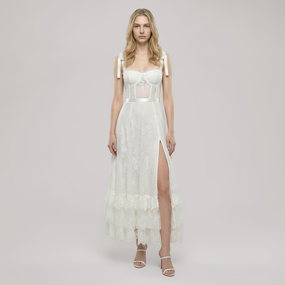 Vacation Maxi A-Line Lace Romantic Dress - MYTHSIS