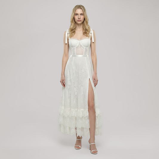 Vacation Maxi A-Line Lace Romantic Dress - MYTHSIS
