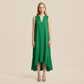 Casual Everyday Maxi A-Line Polyester Simple Deep V-Neck Asymmetric Dress - MYTHSIS