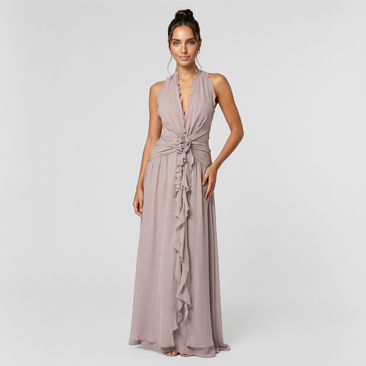 Sexy V-neck sleeveless Maxi dress