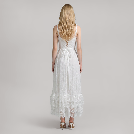 Vacation Maxi A-Line Lace Romantic Dress - MYTHSIS