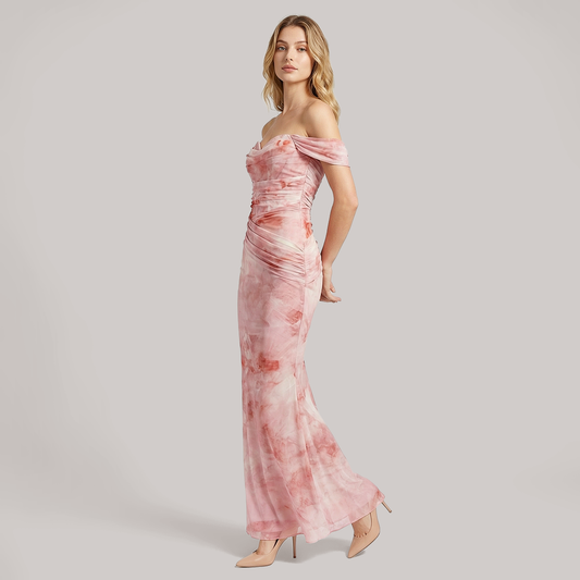 One shoulder slim fit hip hugging maxi dress