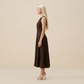 Casual Everyday Maxi A-Line Polyester Chic Round Neck Ruched Sleeveless Dress - MYTHSIS
