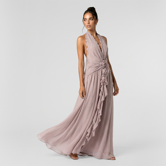 Sexy V-neck sleeveless Maxi dress
