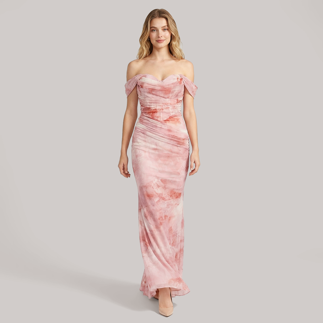 Wedding Guest Maxi Bodycon Mesh Glam Dress - MYTHSIS