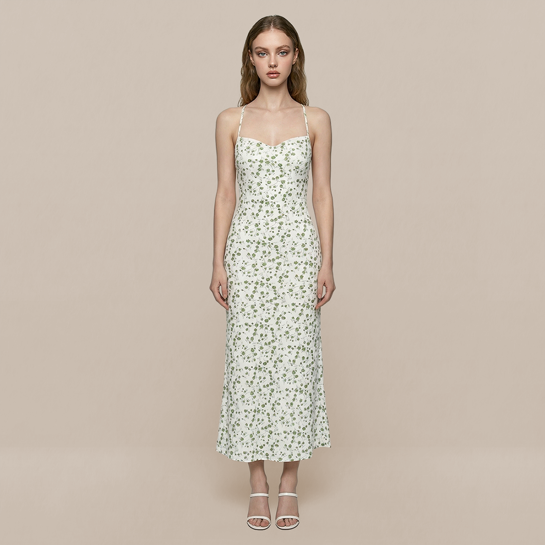 Date Night Midi Slip Dress Chiffon Feminine Dress - MYTHSIS