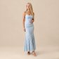 Vacation Maxi Mermaid Polyester Boho Straight Neck Tie-Up Backless Dress - MYTHSIS