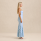 Vacation Maxi Mermaid Polyester Boho Straight Neck Tie-Up Backless Dress - MYTHSIS