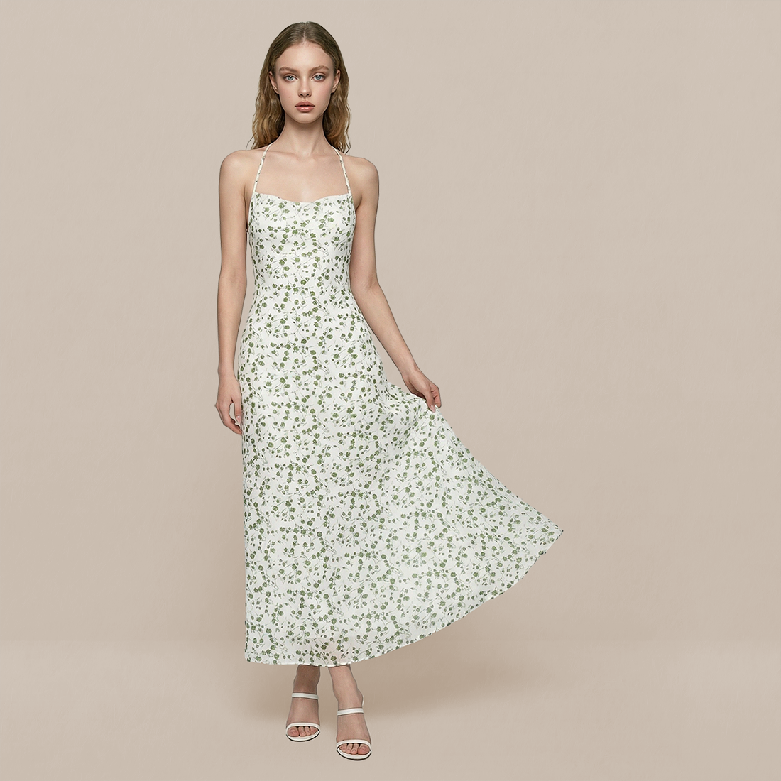 Date Night Midi Slip Dress Chiffon Feminine Dress - MYTHSIS