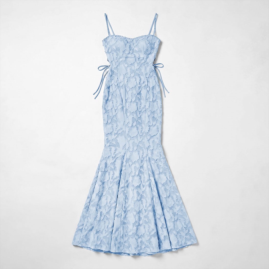 Vacation Maxi Mermaid Polyester Boho Straight Neck Tie-Up Backless Dress - MYTHSIS