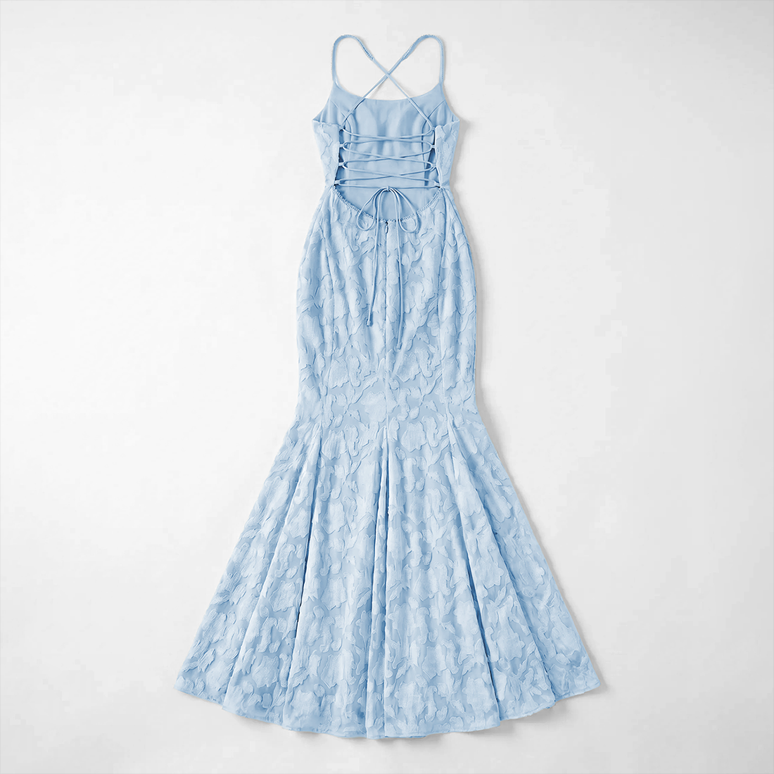 Vacation Maxi Mermaid Polyester Boho Straight Neck Tie-Up Backless Dress - MYTHSIS