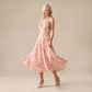 Vacation Maxi A-Line Polyester Boho Halter Neck Floral Print Backless Dress - MYTHSIS