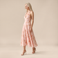 Vacation Maxi A-Line Polyester Boho Halter Neck Floral Print Backless Dress - MYTHSIS