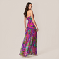 【Vacation】 Midi Irregular Polyester Boho Straight Neck Floral Dress - MYTHSIS