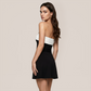 Date Night Mini A-Line Polyester Chic Contrast color splicing Dress - MYTHSIS