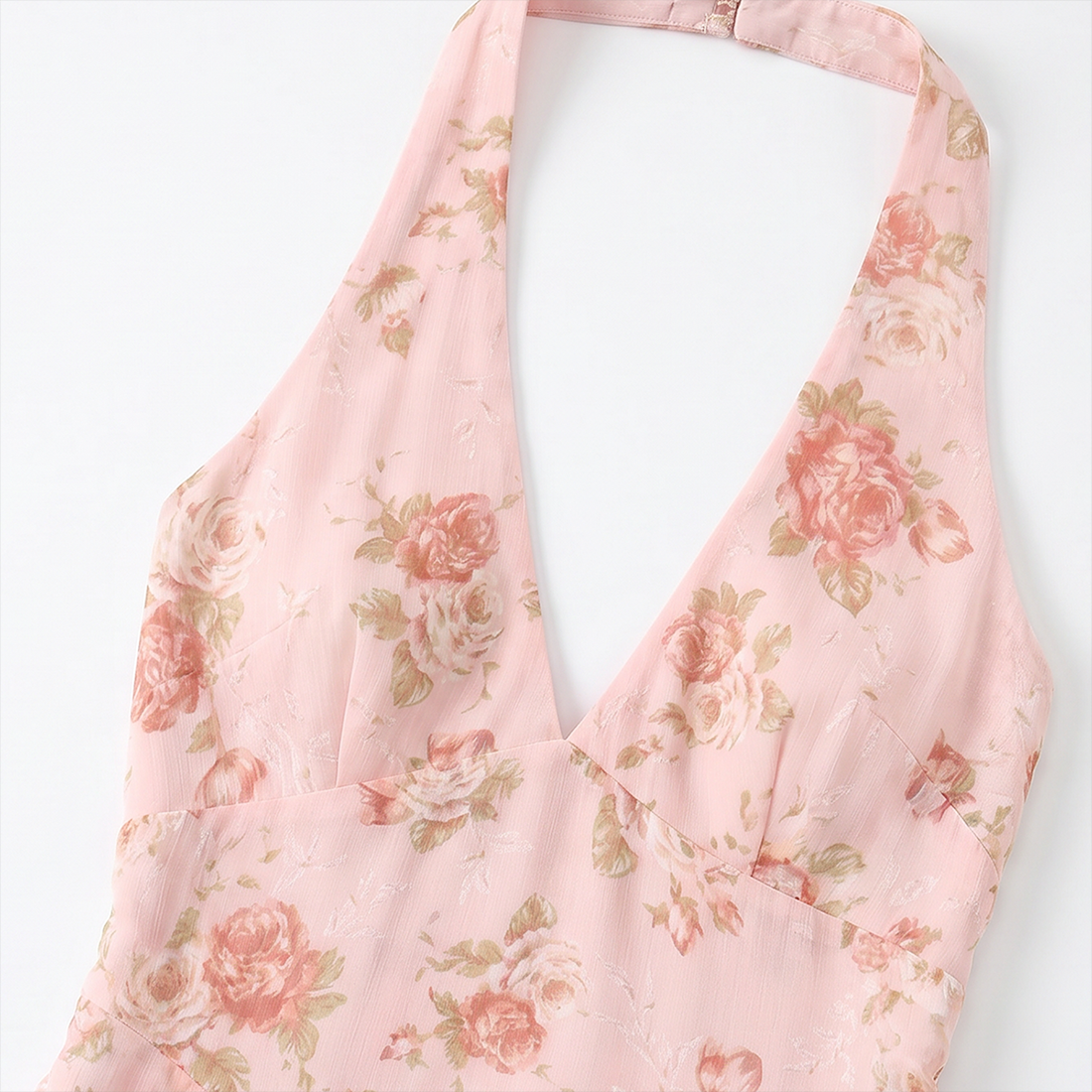 Vacation Maxi A-Line Polyester Boho Halter Neck Floral Print Backless Dress - MYTHSIS