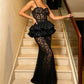 【Party & Event】 Maxi Mermaid Lace Polyester Sexy Sweetheart Neck Ruffle Dress - MYTHSIS