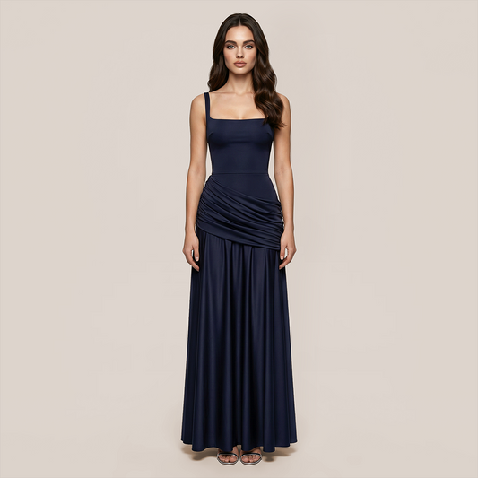 Date Night Maxi Slip Polyester Elegant Back tie design Dress - MYTHSIS
