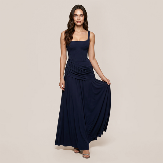 Date Night Maxi Slip Polyester Elegant Back tie design Dress - MYTHSIS