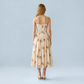 Vacation Maxi Slip Polyester Boho Straight Neck Floral Print Backless Dress - MYTHSIS