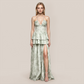 Vacation Maxi A-Line Chiffon Boho V-Neck Floral Print Spaghetti Strap Dress - MYTHSIS
