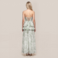 Vacation Maxi A-Line Chiffon Boho V-Neck Floral Print Spaghetti Strap Dress - MYTHSIS