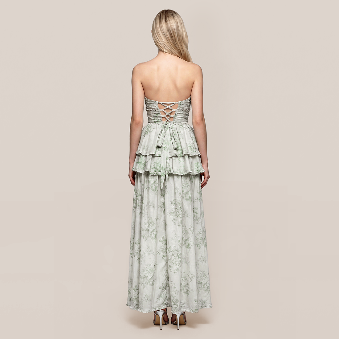 Vacation Maxi A-Line Chiffon Boho V-Neck Floral Print Spaghetti Strap Dress - MYTHSIS