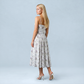 Vacation Maxi Slip Polyester Boho Straight Neck Floral Print Backless Dress - MYTHSIS