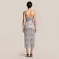 【Party & Event】 Midi A-Line Sequin Glam Strapless Fringe Dress - MYTHSIS