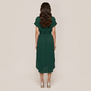Casual Everyday Midi Wrap Polyester Simple Solid Color V-Neck Dress - MYTHSIS
