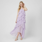 法式夏日沙滩露背荷叶边连衣裙
