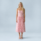 Vacation Maxi Slip Polyester Boho Straight Neck Floral Print Backless Dress - MYTHSIS