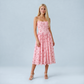 Vacation Maxi Slip Polyester Boho Straight Neck Floral Print Backless Dress - MYTHSIS